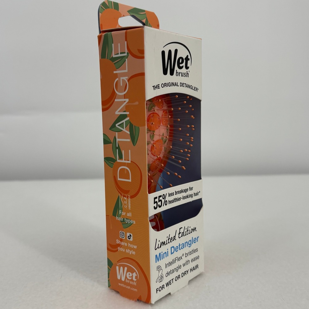 Wet Brush Limited Edition Mini Detangler Orange Fruit Print Hair Brush NEW